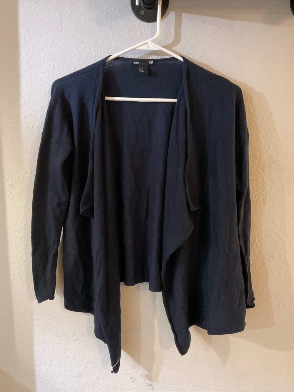 H&M Navy Draped Open-Front Women's Cardigan